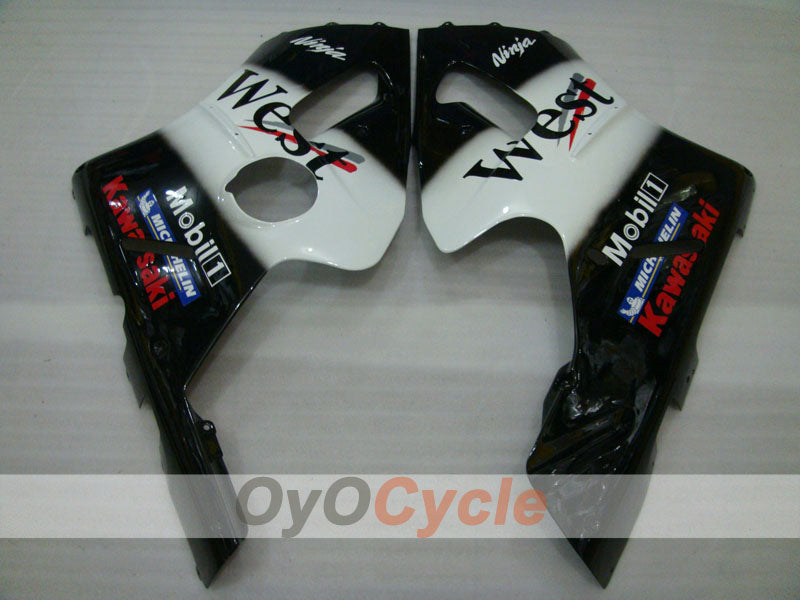 Verkleidungssatz für Einspritzmodelle 00-01 NINJA ZX-12R - Weiß, Schwarz - West #OYO87903081