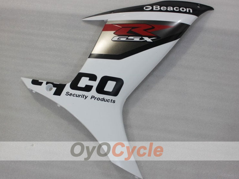 Einspritzverkleidungsset für GSX R600 11-26 - Weiß, Schwarz - Werksstil #OYO87903220