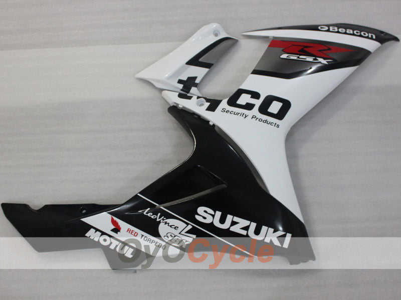 Einspritzverkleidungsset für GSX R600 11-26 - Weiß, Schwarz - Werksstil #OYO87903220
