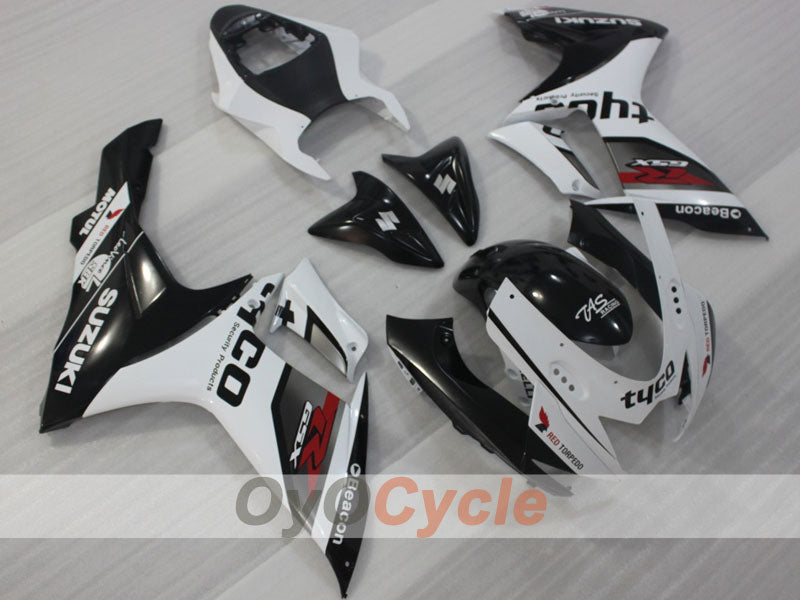 Einspritzverkleidungsset für GSX R600 11-26 - Weiß, Schwarz - Werksstil #OYO87903220