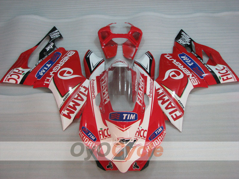 Einspritz-Verkleidungssatz für Ducati 1199, Baujahre 11-14 - Rot, Weiß - FIAMM #OYO87903383