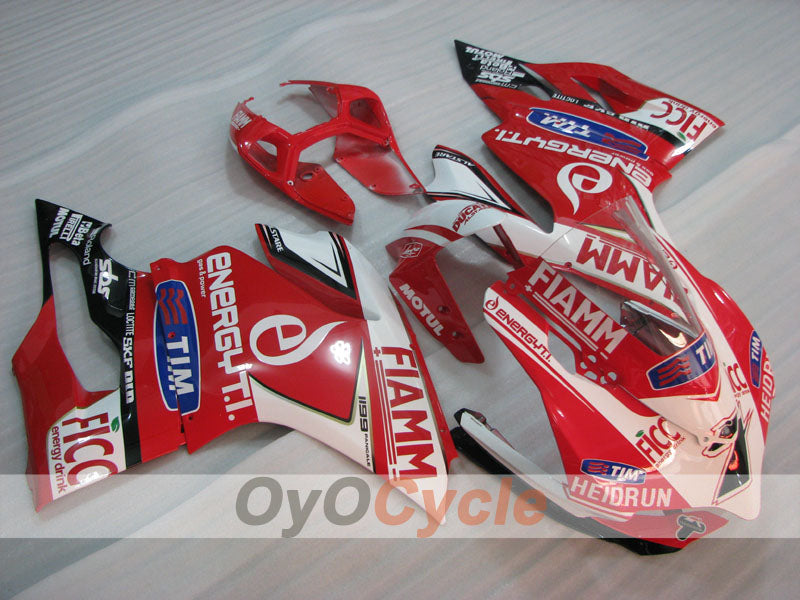 Einspritz-Verkleidungssatz für Ducati 1199, Baujahre 11-14 - Rot, Weiß - FIAMM #OYO87903383