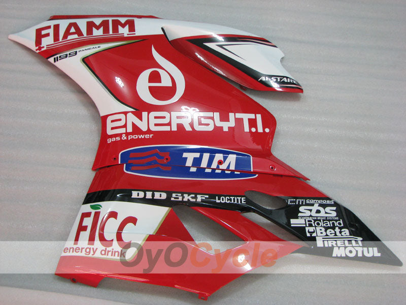 Einspritz-Verkleidungssatz für Ducati 1199, Baujahre 11-14 - Rot, Weiß - FIAMM #OYO87903383