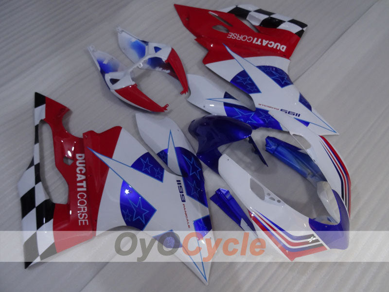 Einspritz-Verkleidungskit für Ducati 1199, Baujahre 11-14 - Rot, Weiß - Werksstil #OYO87903388 Hauptbild