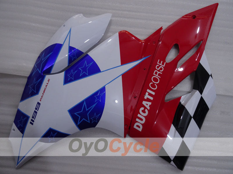 Einspritz-Verkleidungskit für Ducati 1199, Baujahre 11-14 - Rot, Weiß - Werksstil #OYO87903388