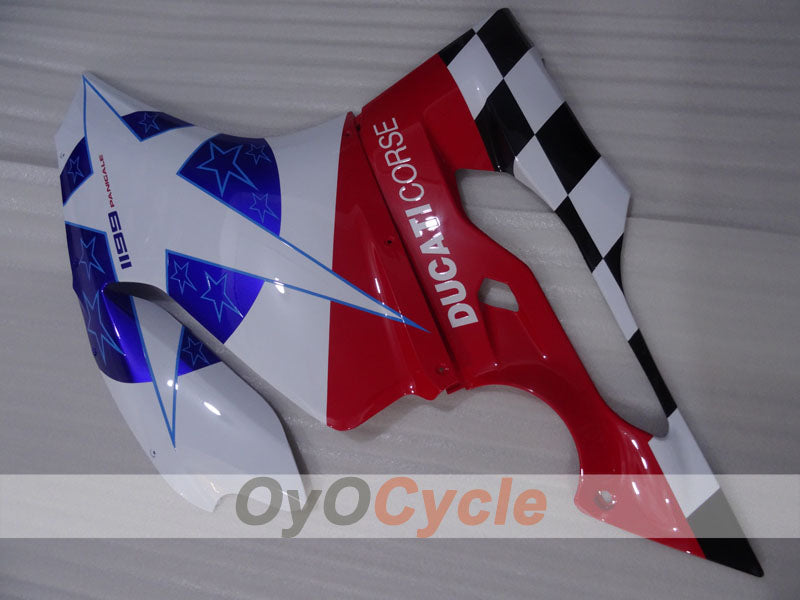 Einspritz-Verkleidungskit für Ducati 1199, Baujahre 11-14 - Rot, Weiß - Werksstil #OYO87903388