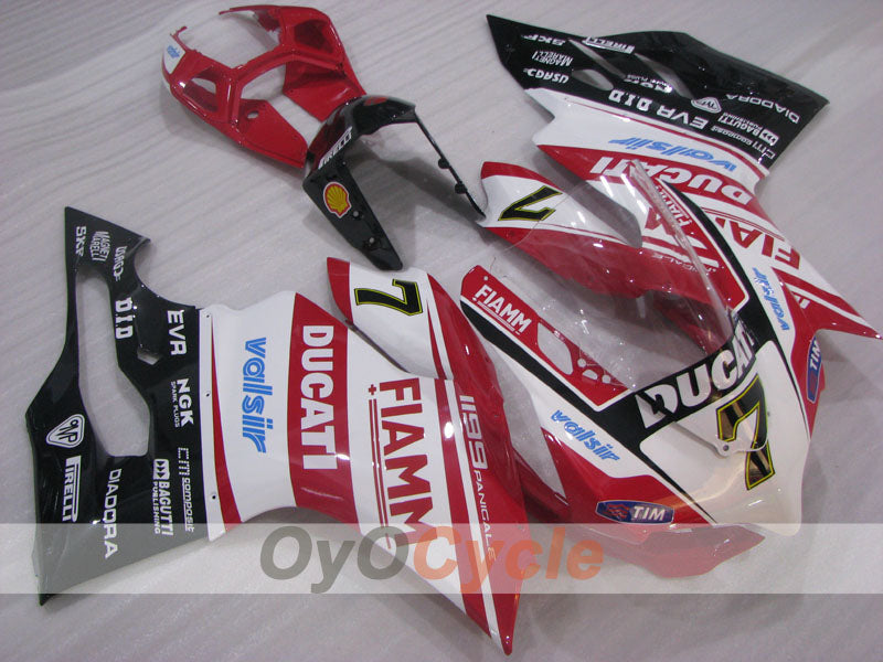 Einspritz-Verkleidungskit für Ducati 1199, Baujahre 11-14 - Rot, Weiß - FIAMM #OYO87903390 Hauptbild