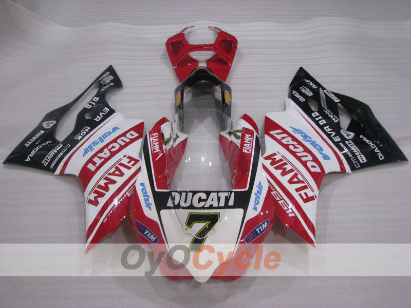 Einspritz-Verkleidungskit für Ducati 1199, Baujahre 11-14 - Rot, Weiß - FIAMM #OYO87903390 Zweitbild