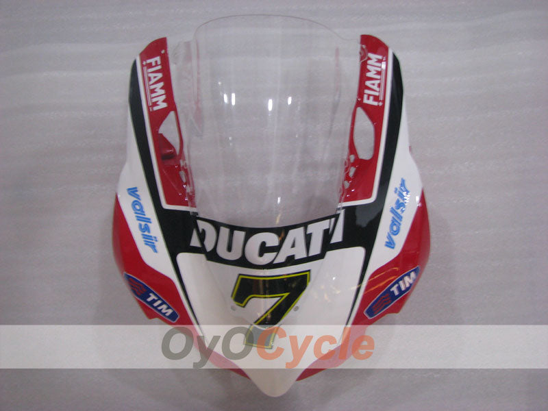 Einspritz-Verkleidungskit für Ducati 1199, Baujahre 11-14 - Rot, Weiß - FIAMM #OYO87903390