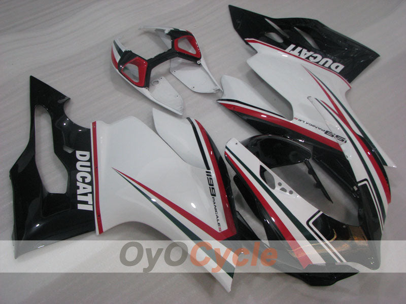 Einspritz-Verkleidungskit für Ducati 1199, Baujahre 11-14 - Weiß, Schwarz - Werksstil #OYO87903393 Hauptbild