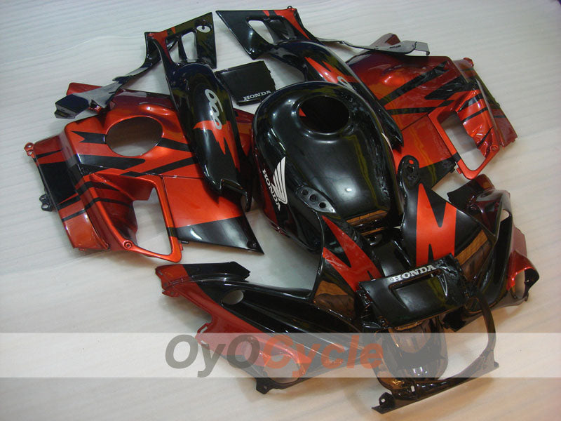 Verkleidungssatz für Honda CBR600 F2, Baujahre 91-94 - Orange, Schwarz - Werksstil #OYO87904775