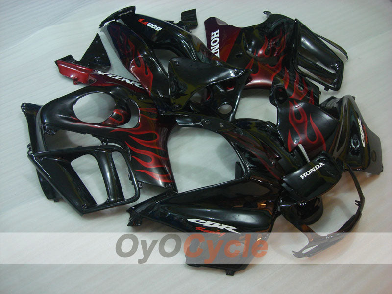 Verkleidungssatz für Einspritzung für 97-98 CBR600F3 - Rot, Schwarz - Flamme #OYO87904799 Zweitbild