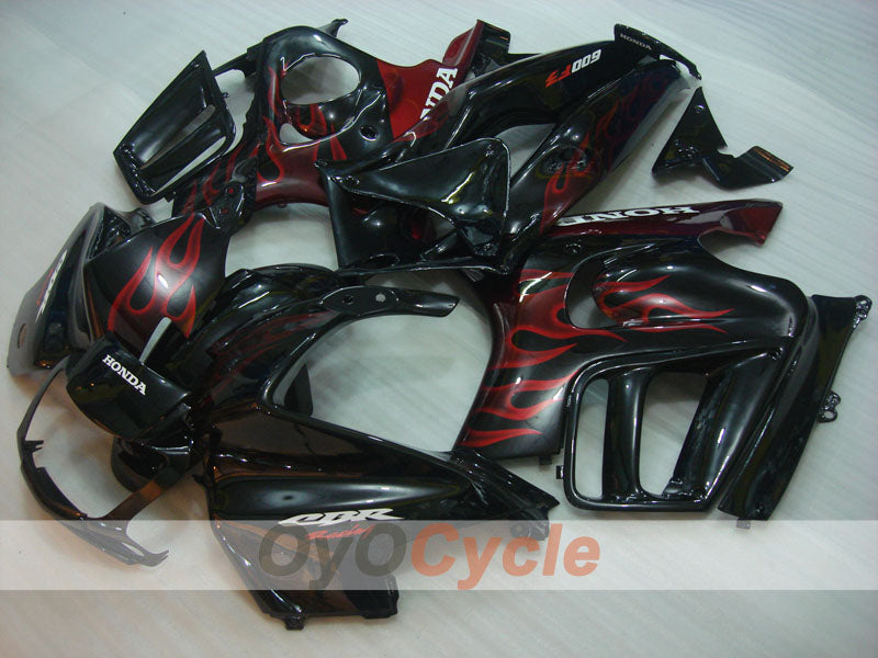 Verkleidungssatz für Einspritzung für 97-98 CBR600F3 - Rot, Schwarz - Flamme #OYO87904799 Hauptbild