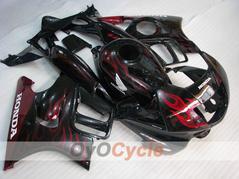 Verkleidungssatz für Einspritzung für CBR600F3 97-98 - Rot, Schwarz - Flamme #OYO87900066