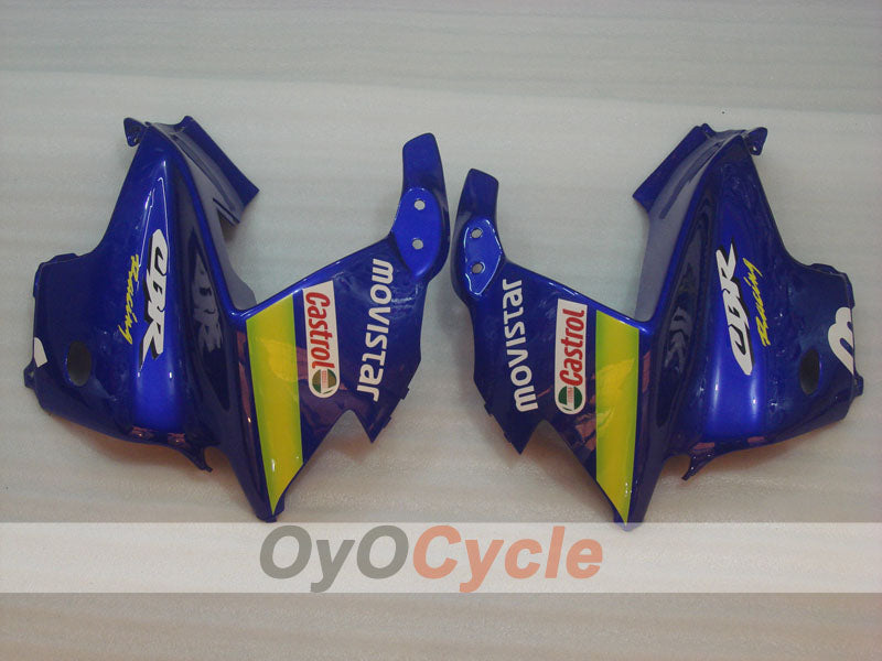 Verkleidungssatz für Einspritzung für CBR600F3 97-98 - Gelb, Blau - Castrol, Movistar #OYO87900071