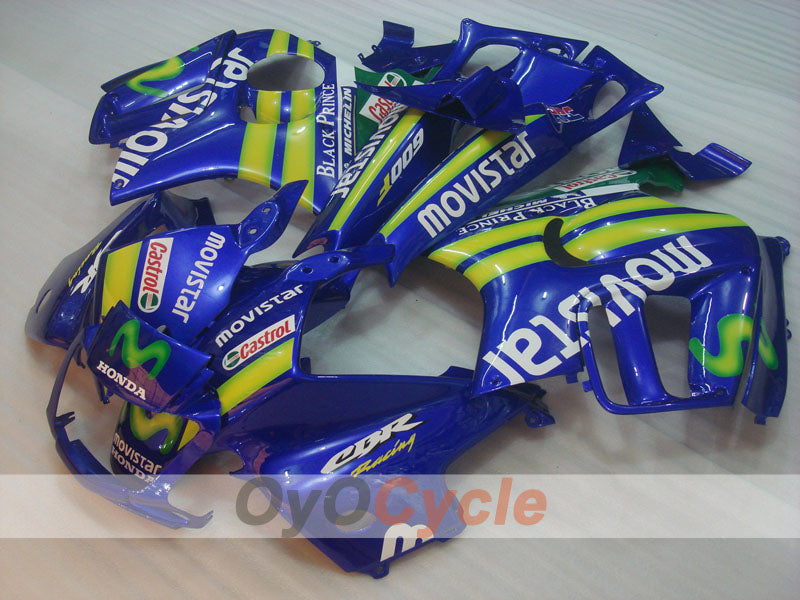 Verkleidungssatz für Einspritzung für CBR600F3 97-98 - Gelb, Blau - Castrol, Movistar #OYO87900071