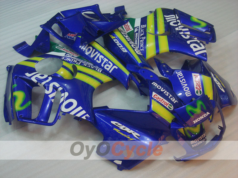 Verkleidungssatz für Einspritzung für CBR600F3 97-98 - Gelb, Blau - Castrol, Movistar #OYO87900071