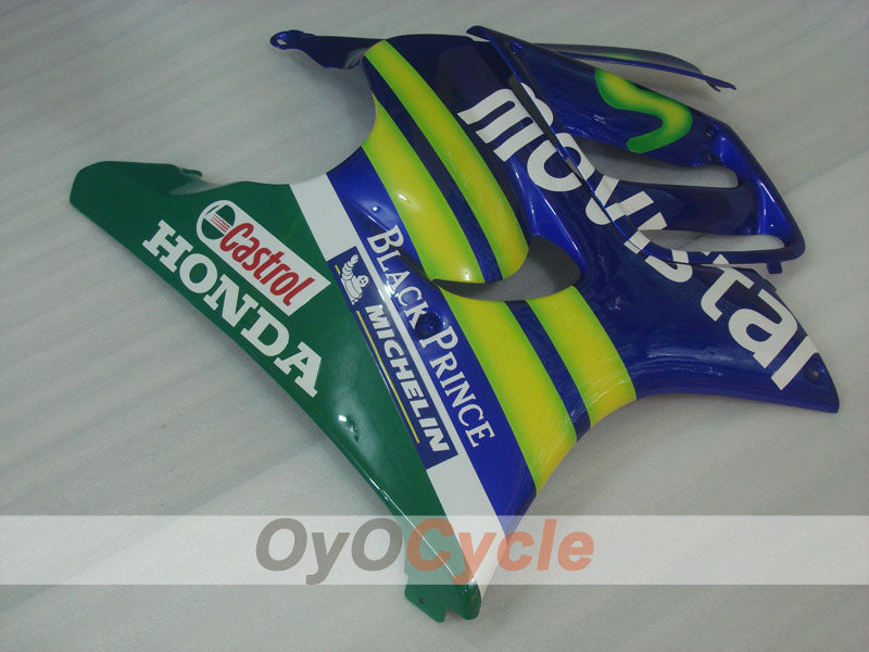 Verkleidungssatz für Einspritzung für CBR600F3 97-98 - Gelb, Blau - Castrol, Movistar #OYO87900071