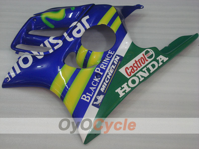 Verkleidungssatz für Einspritzung für CBR600F3 97-98 - Gelb, Blau - Castrol, Movistar #OYO87900071