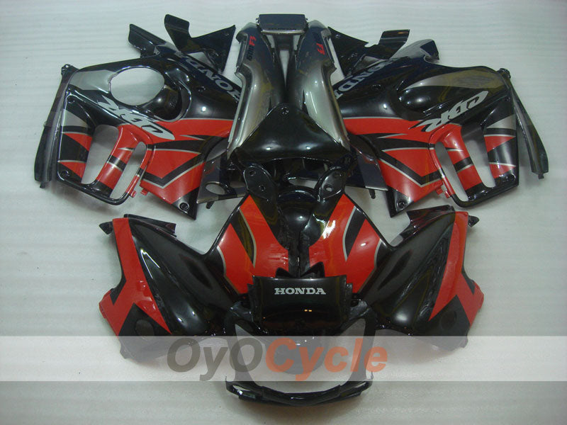 Verkleidungssatz für Einspritzermodelle, CBR600F3 97-98 - Rot, Schwarz - Werksstil #OYO87900084