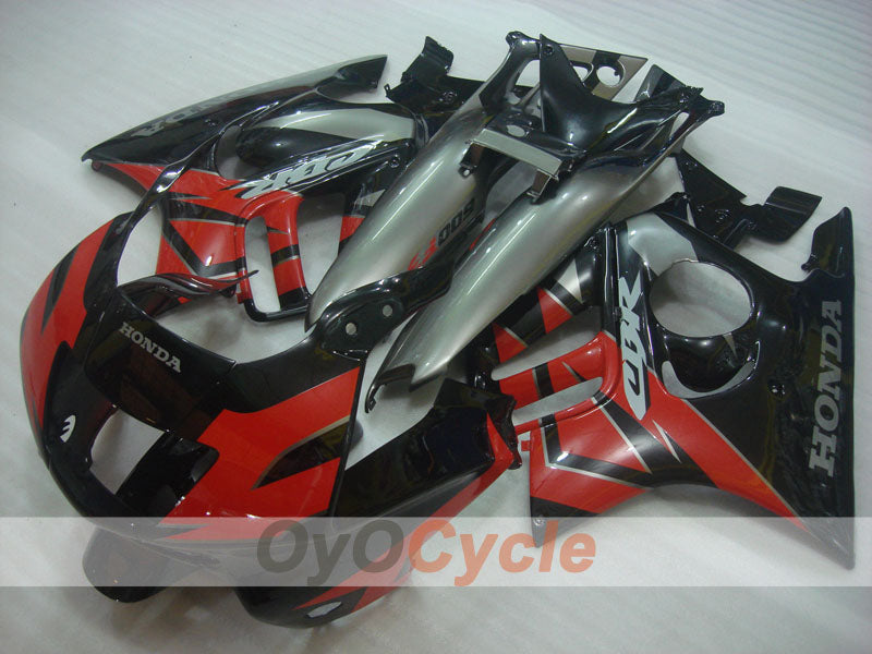 Verkleidungssatz für Einspritzermodelle, CBR600F3 97-98 - Rot, Schwarz - Werksstil #OYO87900084