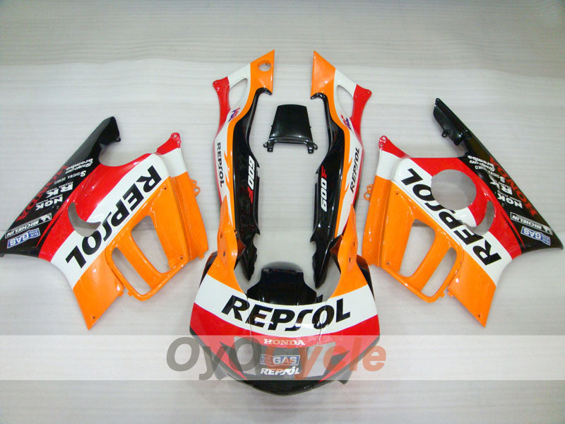 Verkleidungssatz für Einspritzmodelle der CBR600F3, 97-98 - Orange, Schwarz - Repsol #OYO87900098 Zweitbild