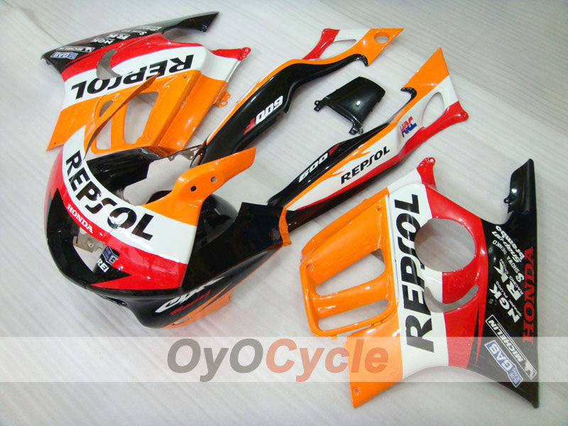 Verkleidungssatz für Einspritzmodelle der CBR600F3, 97-98 - Orange, Schwarz - Repsol #OYO87900098 Hauptbild