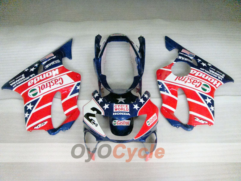 Verkleidungssatz für Einspritzermodelle der CBR600F4 99-00 - Rot, Blau - Castrol #OYO87900106 Zweitbild