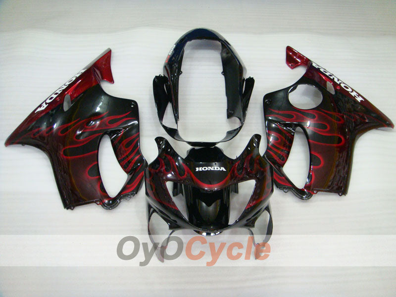 Verkleidungssatz für Einspritzermodelle der CBR600F4 99-00 - Rot, Schwarz - Flame #OYO87900110 Zweitbild