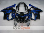 Verkleidungssatz für Einspritzermodelle der CBR600F4 99-00 - Blau, Schwarz - Flame #OYO87900111