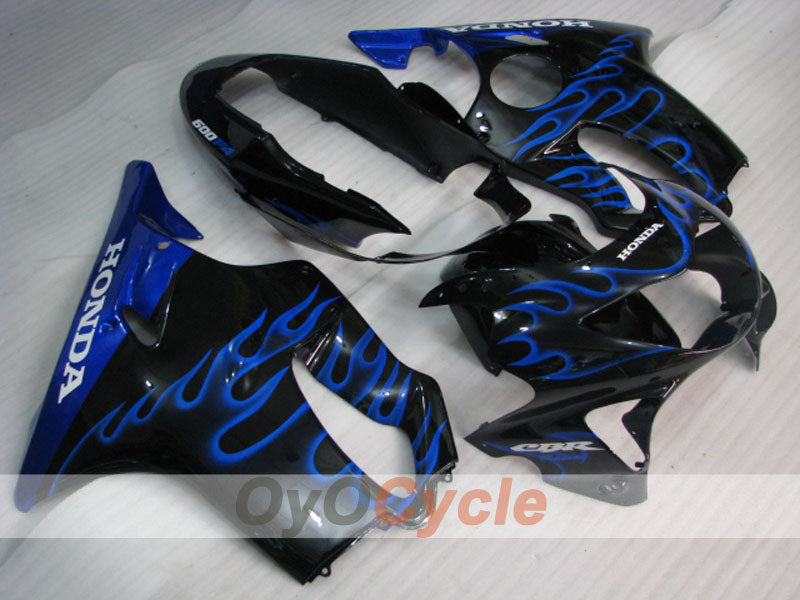 Verkleidungssatz für Einspritzermodelle der CBR600F4 99-00 - Blau, Schwarz - Flame #OYO87900111 Hauptbild