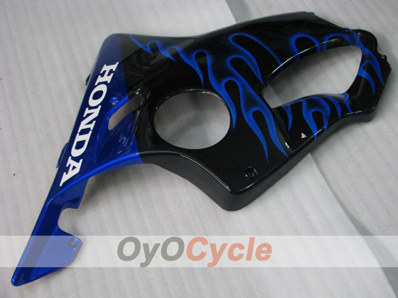 Verkleidungssatz für Einspritzermodelle der CBR600F4 99-00 - Blau, Schwarz - Flame #OYO87900111