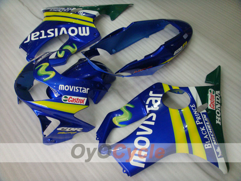 Verkleidungssatz für Einspritzmodelle 99-00 CBR600F4 - Gelb, Weiß - Castrol, Movistar #OYO87900116
