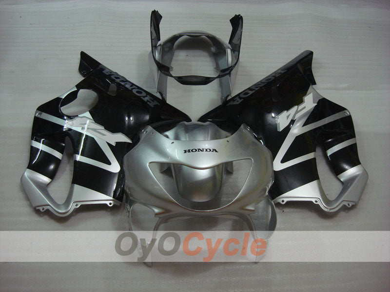 Verkleidungssatz für Einspritzmodelle 99-00 CBR600F4 - Schwarz, Silber - Werksstil #OYO87900121