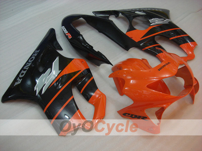 Verkleidungssatz für Einspritzmodelle 99-00 CBR600F4 - Orange, Schwarz - Werksstil #OYO87900124