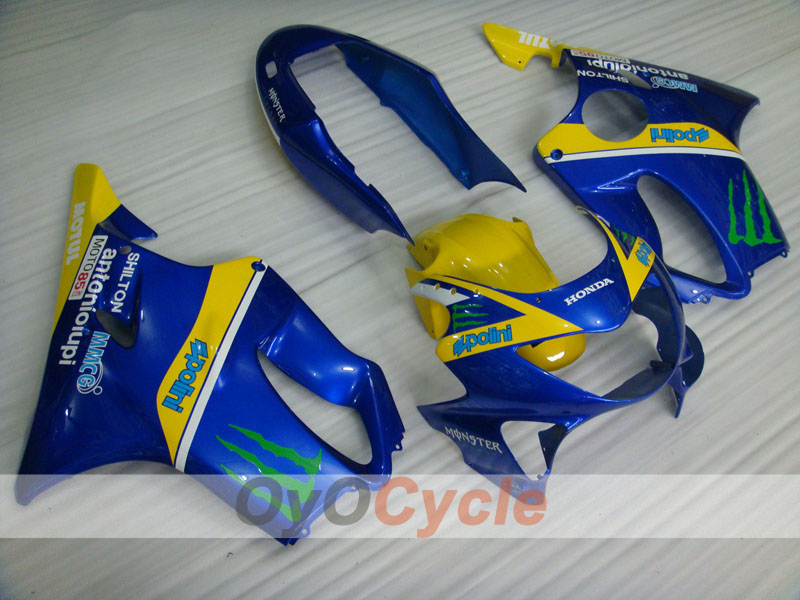 Einspritzverkleidungs-Kit für CBR600F4 99-00 - Gelb, Blau - Monster, MOTUL #OYO87904844 Hauptbild