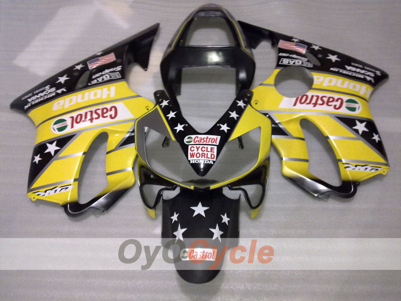 Einspritzverkleidungssatz für 01-03 CBR600F4i - Gelb, Schwarz, Pink - Castrol #OYO87904864 Hauptbild