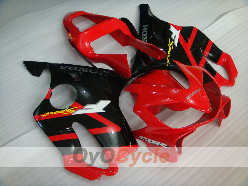 Einspritzverkleidungssatz für 01-03 CBR600F4i - Rot, Schwarz, Pink - Werksdesign #OYO87904870 Hauptbild