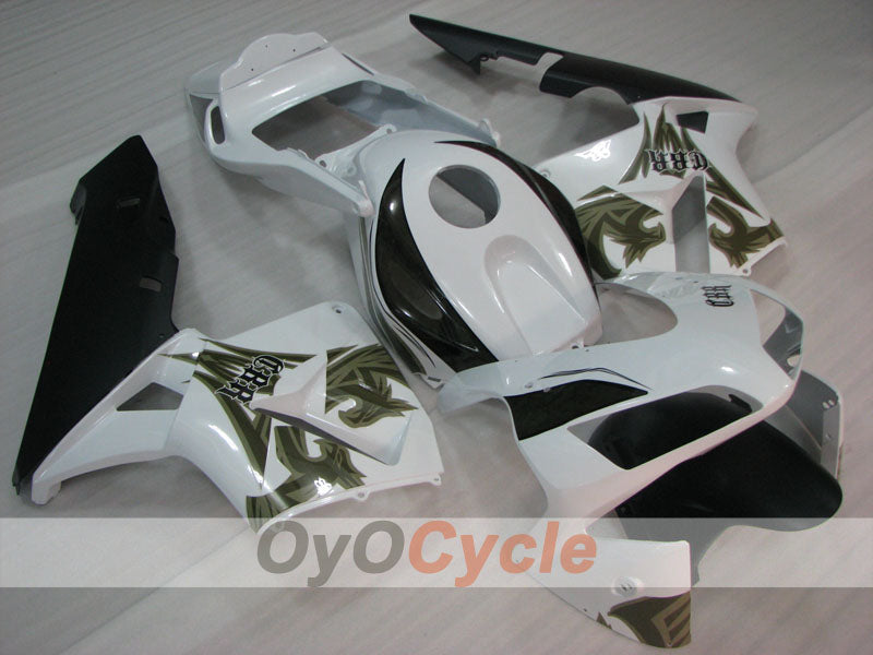 Verkleidungssatz für Einspritzung für 03-04 CBR600RR - Weiß, Schwarz - Werksstil #OYO87904892