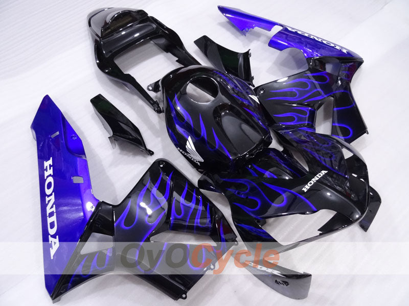 Verkleidungssatz für Einspritzung für 03-04 CBR600RR - Blau, Schwarz - Flammen #OYO87904894 Hauptbild