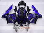 Verkleidungssatz für Einspritzung für 03-04 CBR600RR - Blau, Schwarz - Flammen #OYO87904894