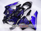 Verkleidungssatz für Einspritzung für 03-04 CBR600RR - Blau, Schwarz - Flammen #OYO87904894