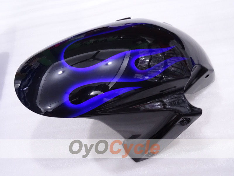 Verkleidungssatz für Einspritzung für 03-04 CBR600RR - Blau, Schwarz - Flammen #OYO87904894