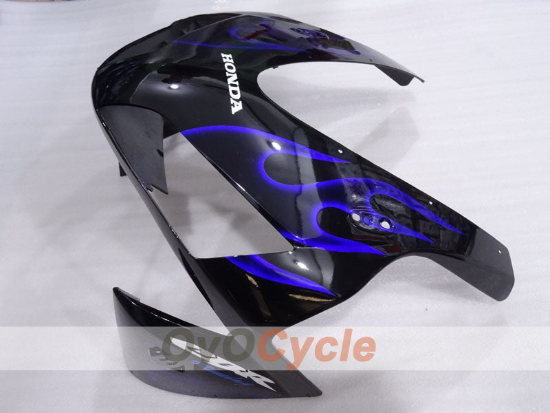 Verkleidungssatz für Einspritzung für 03-04 CBR600RR - Blau, Schwarz - Flammen #OYO87904894