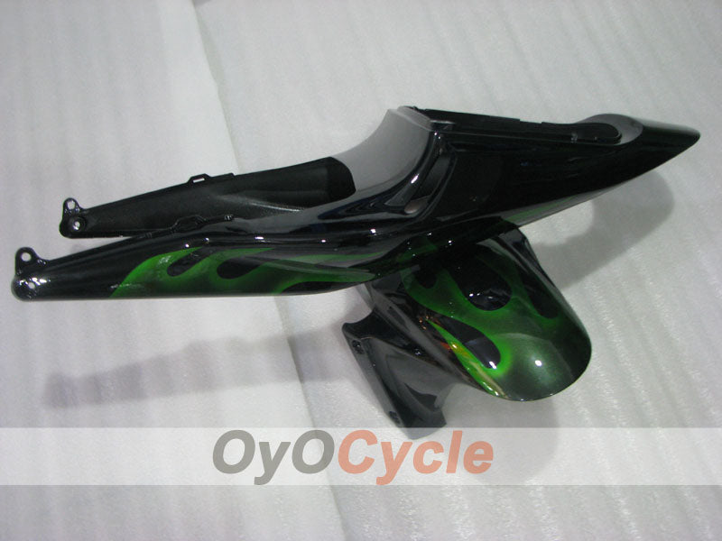 Verkleidungssatz für Einspritzung für 03-04 CBR600RR - Grün, Schwarz - Flammen #OYO87904899