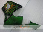 Verkleidungssatz für Einspritzung für 03-04 CBR600RR - Grün, Schwarz - Flammen #OYO87904899