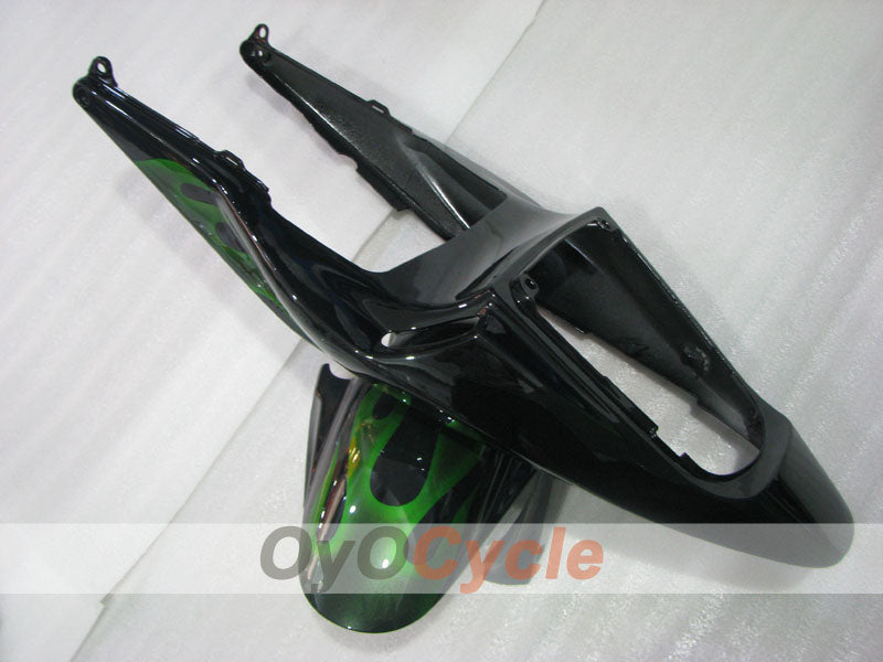 Verkleidungssatz für Einspritzung für 03-04 CBR600RR - Grün, Schwarz - Flammen #OYO87904899