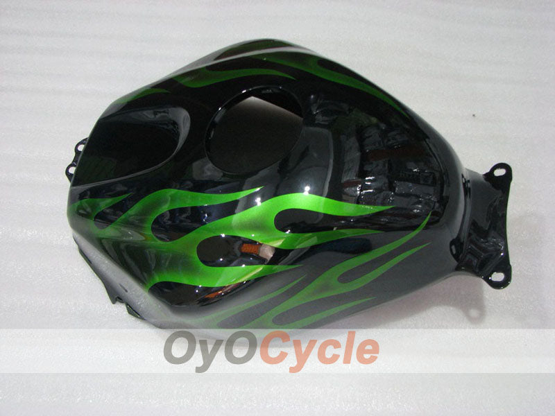 Verkleidungssatz für Einspritzung für 03-04 CBR600RR - Grün, Schwarz - Flammen #OYO87904899
