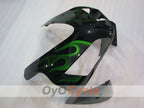 Verkleidungssatz für Einspritzung für 03-04 CBR600RR - Grün, Schwarz - Flammen #OYO87904899