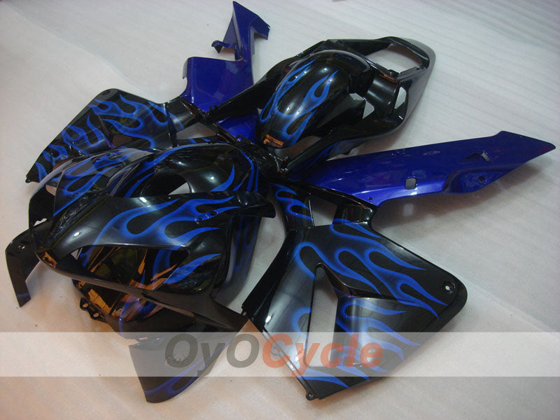 Verkleidungssatz für Einspritzmodelle 03-04 CBR600RR - Blau, Schwarz - Flamme #OYO87904903